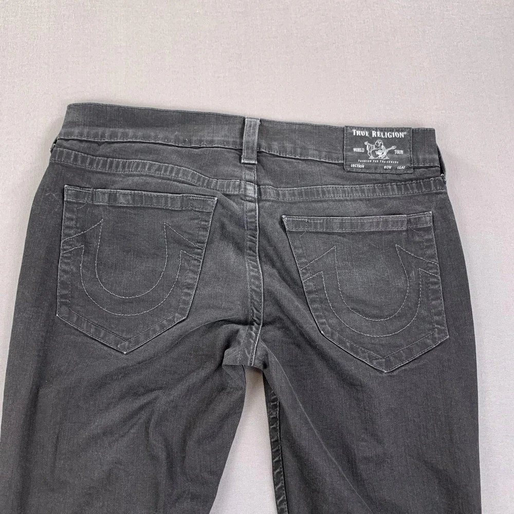 True Religion Geno Jeans Mens 38x34‎ Black Relaxed Slim Straight Rinse Denim